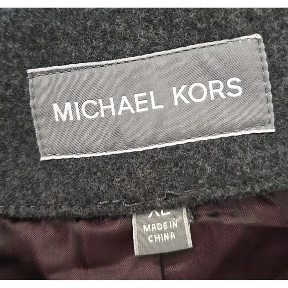 Michael Kors Men’s Overcoat Slim Fit Size XL Gray Stretch Wool Blend Coat t11